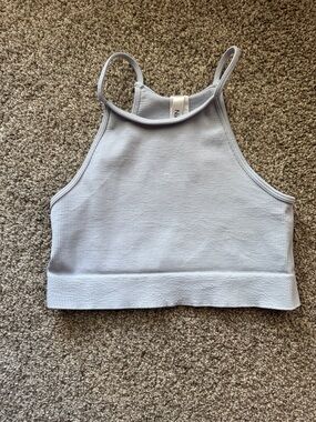 Nikibiki Light Blue Ribbed Cropped Tank